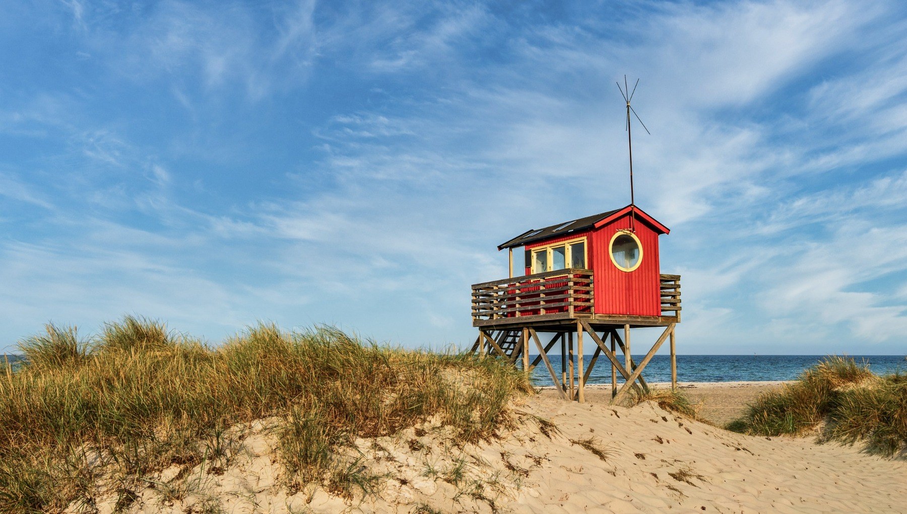 Das rote Strandhaus